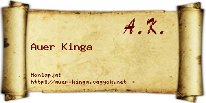 Auer Kinga névjegykártya